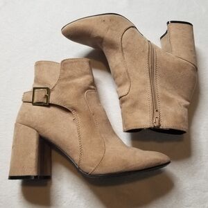 Charlotte Russe Faux Suede Pointed Toe Heeled Booties
